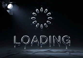 Loading Text with Spotlight and Metallic Effect