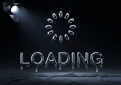 Loading Text with Spotlight and Metallic Effect