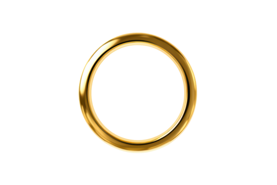 Elegant Gold Ring on Transparent Background Minimalist Jewelry Accessory