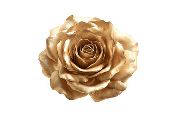 Elegant Gold Rose Bloom on Transparent Background for Luxury Floral Decor
