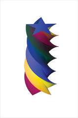 colorful ribbons on white background