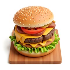 hamburger on a white background