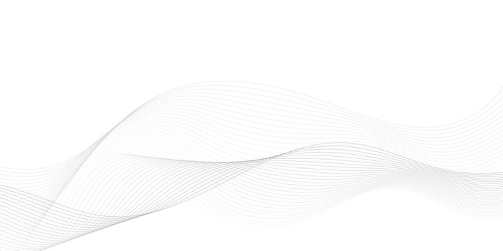 Vector wavy grey lines flowing smooth digital futuristic technology curve ocean black gradient color on transparent background. Design for technology, science, music, sound, banner, poster, modern.	
