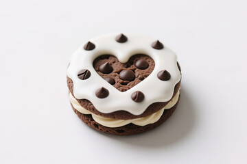 chocolate chip cookies with cream inside.created with the help of artificial intelligence.