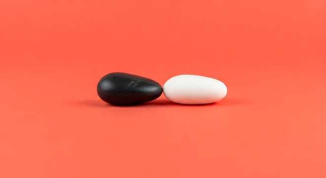 Black and white eggs close up on orange background easter eggs food photography still life simple minimalist 100