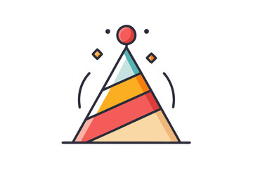 geometric minimal party hat icon clean triangular