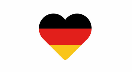 Heart Shape Germany Flag Flat Vector