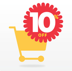 Shopping cart, sign,  tag, market, advertisement, market, promo, sale, special, store, advertising. Discount, offer, clearance, retail, annual, banner. Vector, set, icon, design, poster