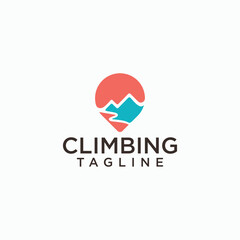 climbing sport logo concept, mount and sport logo design template