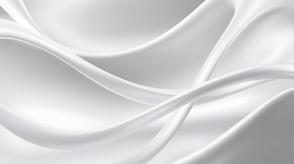 Elegant flowing abstract white fabric waves with soft light and shadow creating a luxurious texture