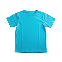 Naklejka premium Plain blue t-shirt with short sleeves on transparent background