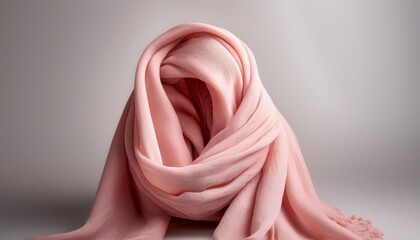soft pink pashmina scarf elegant drape minimalist style fashion accessory studio shot
