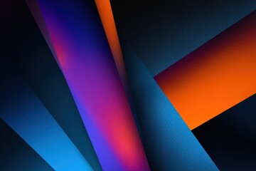 Abstract geometric composition with vibrant gradient and textured dark shapes.