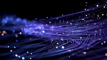 Soft purple particle trail drifting through darkness - Powered by Adobe