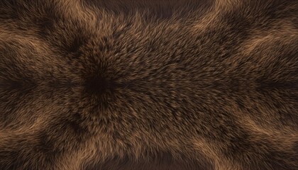 Brown bear fur texture, featuring thick layered hair strands in deep brown shades, natural wildlife pelt pattern ideal for backgrounds and design materials