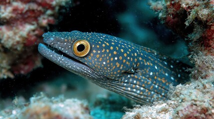 Obraz premium Exotic Spotted Garden Eel Swimming Gracefully in Tropical Waters of the Indian and Pacific Oceans
