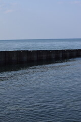 A breakwater on the typical shore.