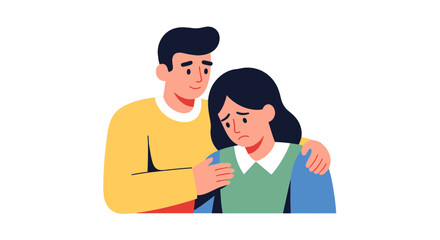 Fototapeta premium Supporting Her Through Compassion: An Illustration Of Comfort And Empathy Offered