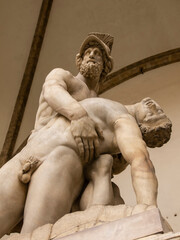 Italia, Toscana, Firenze, Statue nella Loggia dei Lanzi.