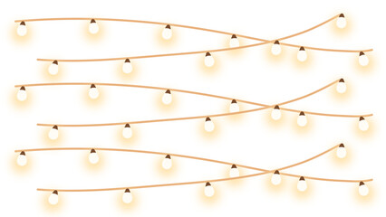String lights festive celebration bright glow holiday party decoration vector illustration design image