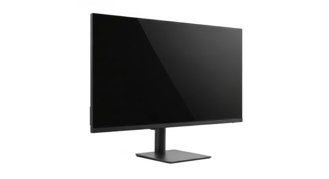 Modern minimalist computer monitor on a sleek stand