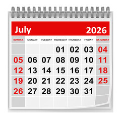 Calendar - July 2026