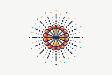 exploding dot firework icon circle of small dots