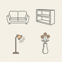 set of furniture icons