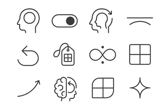 Icons mindset cognitive expansion mental icon curve reframe openness toggle perspective flexibility
