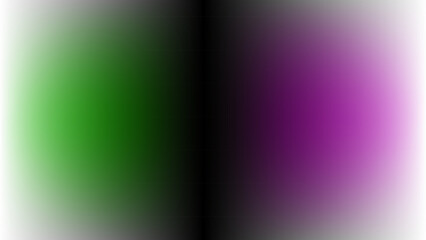Abstract gradient of vibrant green fading to deep purple with a sharp black vertical divide