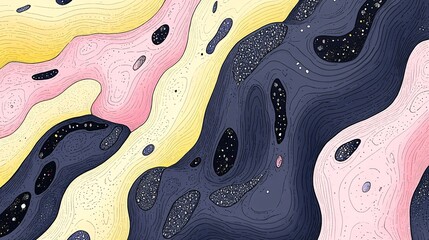 Obraz premium abstract cosmic artistic illustration with galaxy patterns and swirling lines