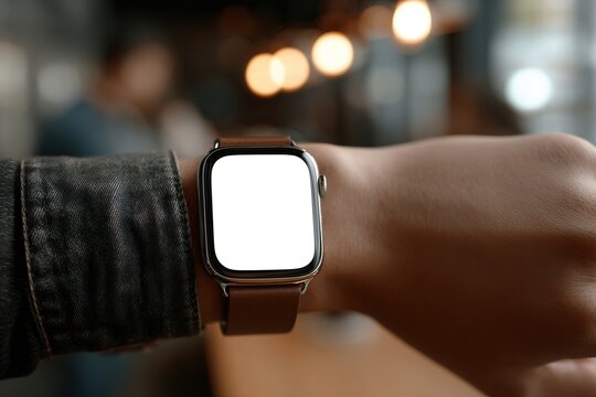 Minimal Tech Accessory on Wrist with Empty Screen - Powered by Adobe