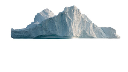 Title: Beautiful iceberg floating on calm water with clear reflection isolated on white background