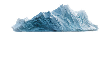 Title: Beautiful iceberg floating on calm water with clear reflection isolated on white background