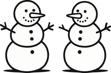 Cute Cartoon Snowman Illustration Minimalist Winter Character Vector