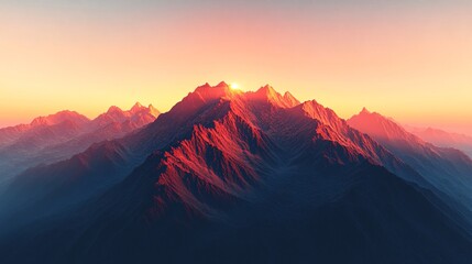 majestic mountain range at sunrise with vibrant colors and epic landscape photography