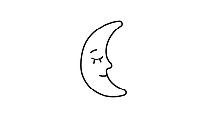 Witchcraft symbol shows lunar occult arc and sickle. Esoteric eyelid and silver nocturnal connect with magic. Mystic astrology and celestial ritual.