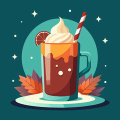 Hot cocoa mug with marshmallows