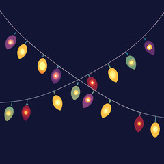 Christmas garland with lights