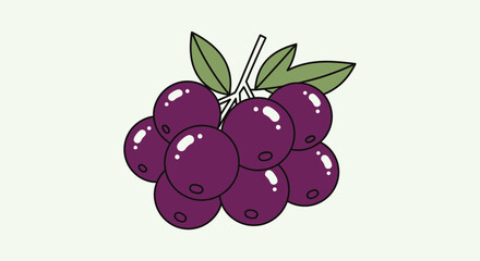 Vibrant Illustration of a Fresh Purple Grape Bunch for Food And Healthy Lifestyle