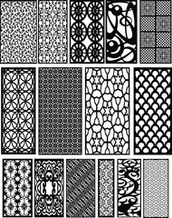 Set of Decorative Ornamental Geometric Laser Cut Patterns
