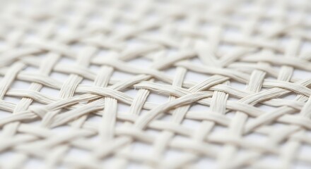 Vector illustration of detailed macro view of a woven fabric texture with a repeating pattern, isolated on white background