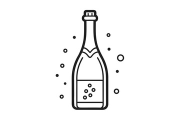 champagne bottle outline with cork detail  