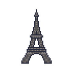 eiffel tower iconic pixel art