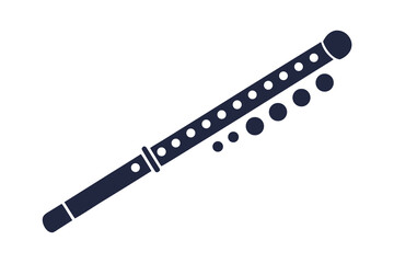 single flute silhouette rising dots  