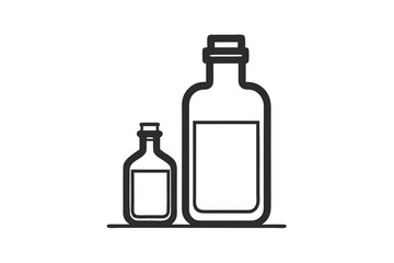 bottle glass pair line art refined  