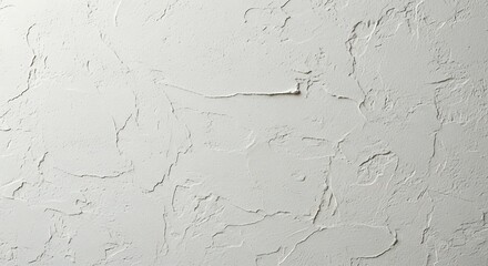 Vector illustration of textured white plaster wall with rough, uneven surface and cracks, abstract background