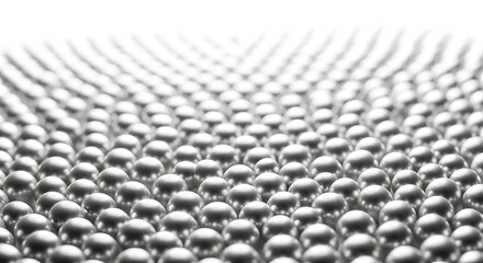 Vector illustration of a field of small silver spheres arranged in a grid pattern