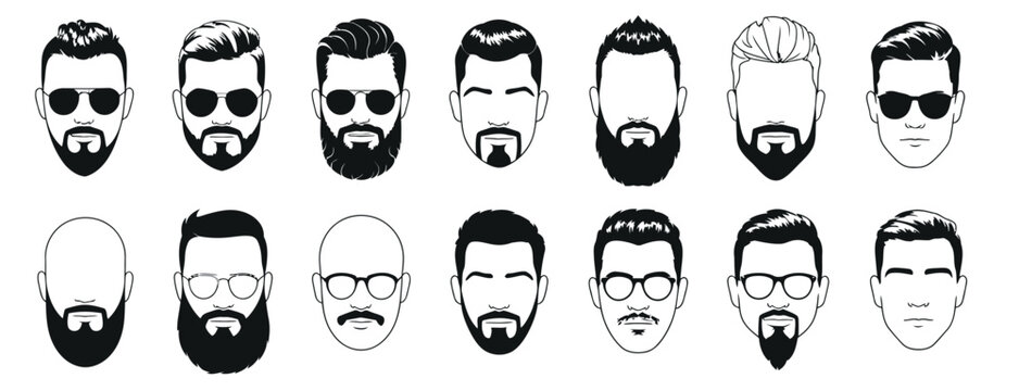Handsome man  beard face . bearded hipster men faces. Haircuts, beards, mustaches 