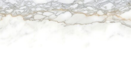 Vector illustration of white marble texture with gray and gold veins, isolated on white background